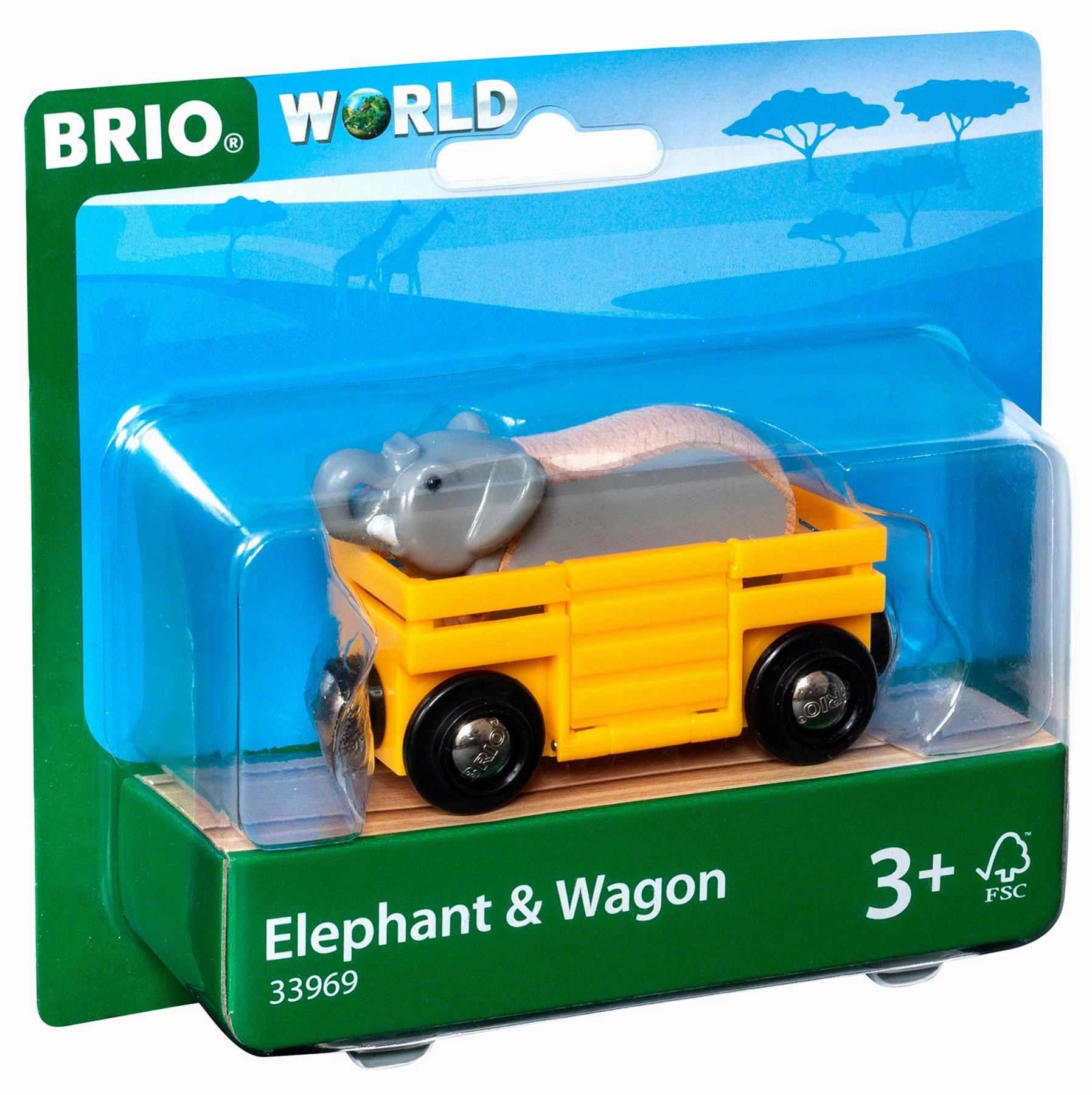 Brio World 33969 Safari Wagon and Elephant Train Toy for Ages 3 and Up