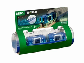 Brio World 33970 Glow in the Dark Metro Train & Tunnel for Ages 3 & Up