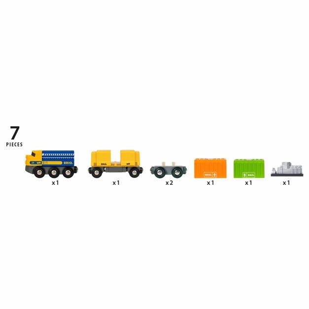 Brio World 33982 Three-Wagon Cargo Train Toy Playset for Ages 3 and Up
