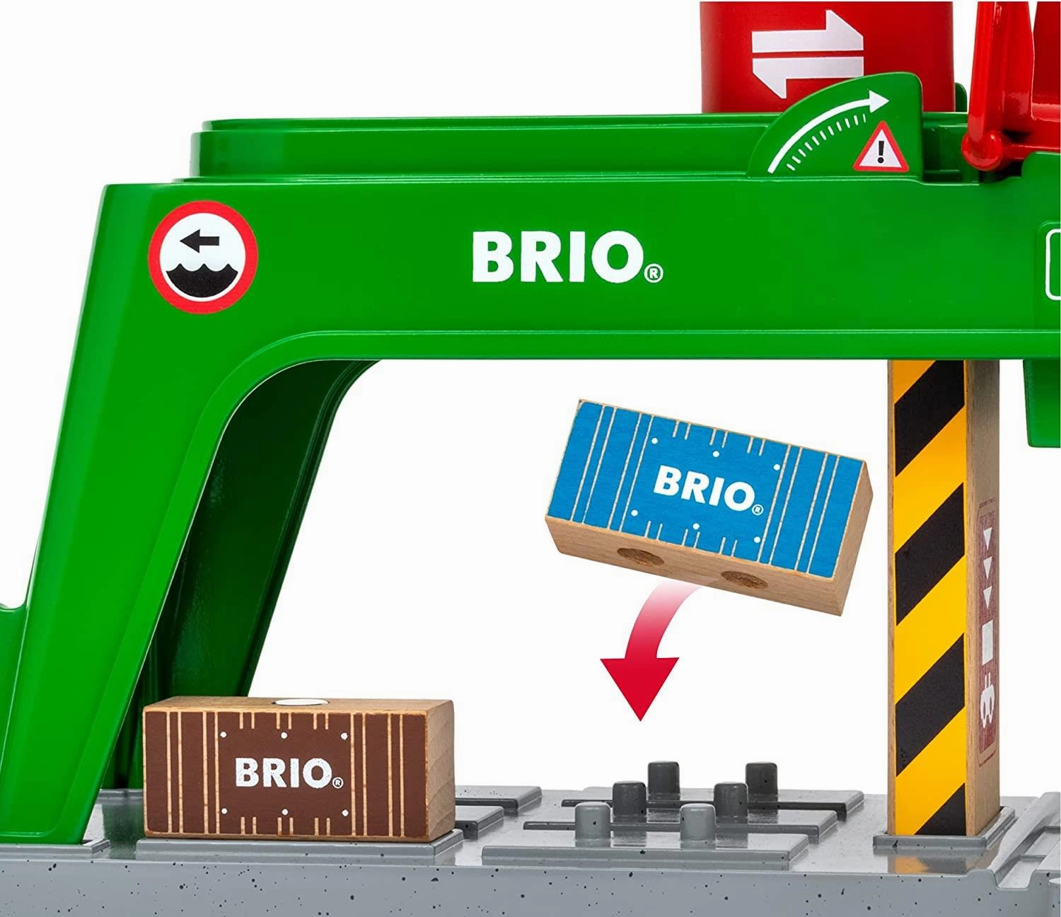 Brio World 33996 Container Crane Train Set Accessory for Ages 3 and Up