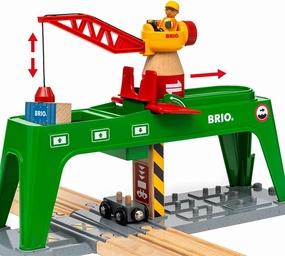 Brio World 33996 Container Crane Train Set Accessory for Ages 3 and Up