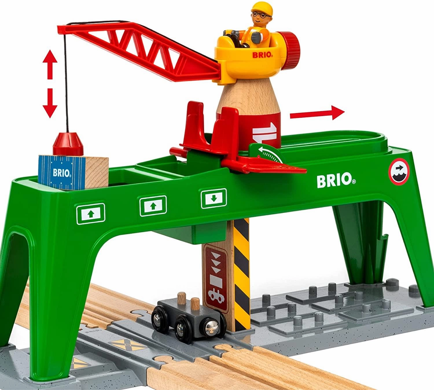 Brio World 33996 Container Crane Train Set Accessory for Ages 3 and Up
