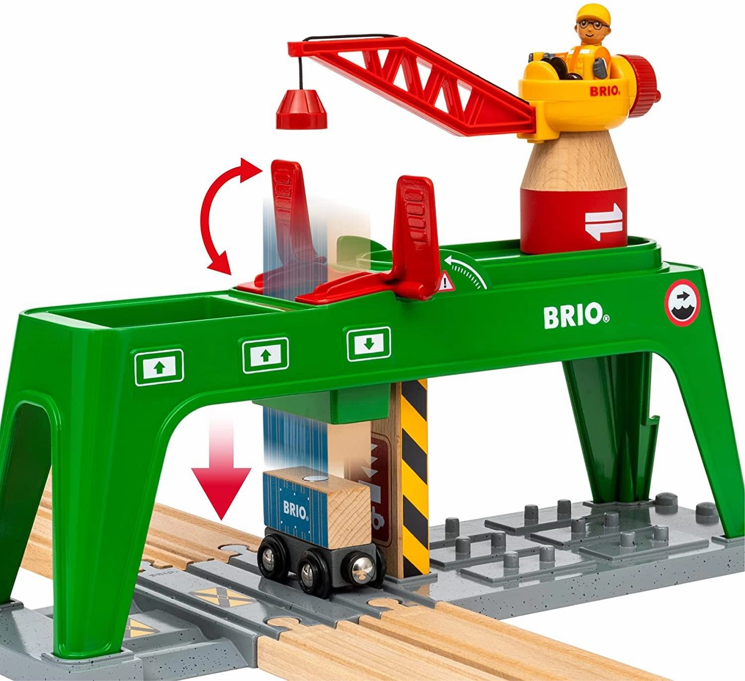 Brio World 33996 Container Crane Train Set Accessory for Ages 3 and Up
