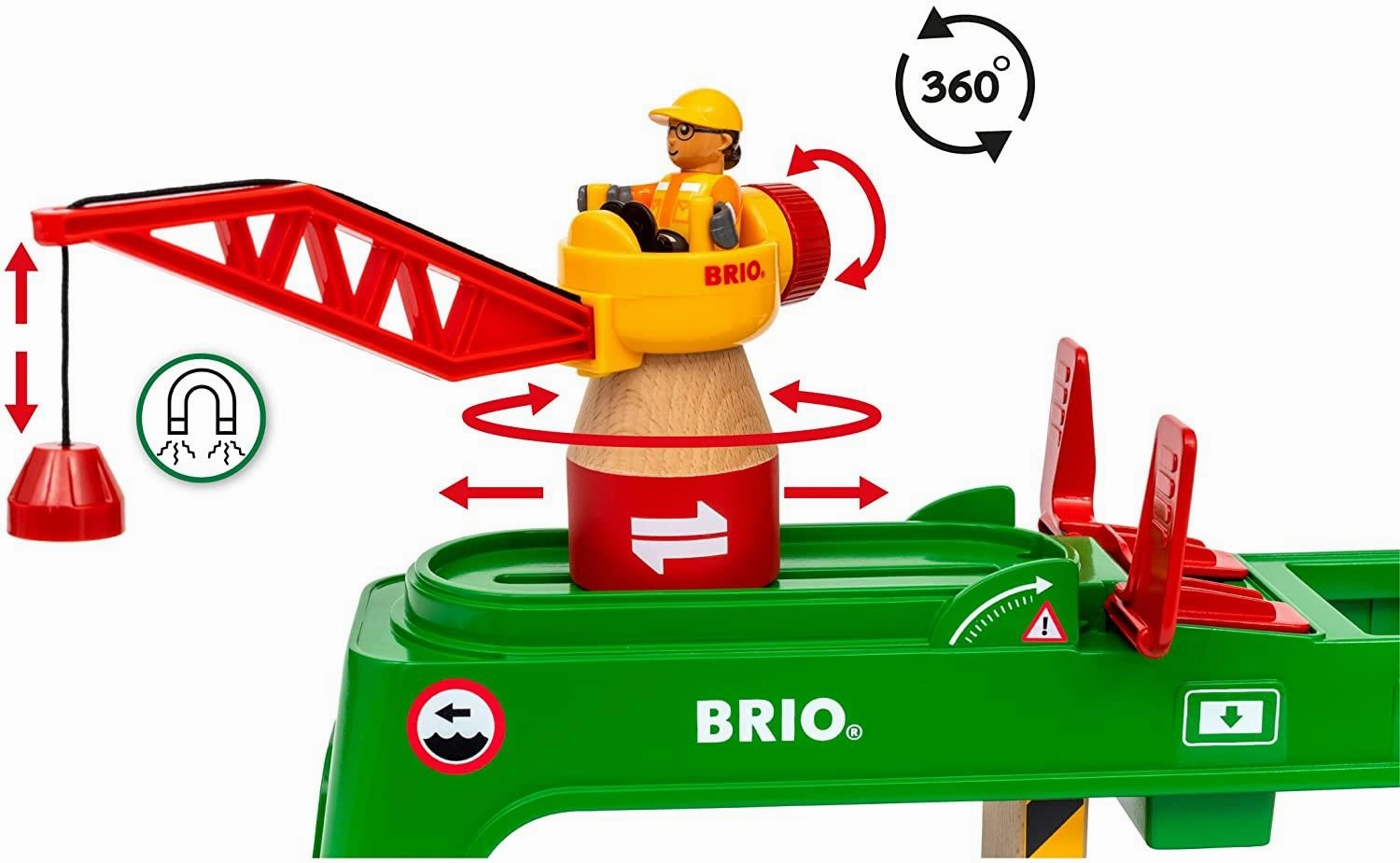 Brio World 33996 Container Crane Train Set Accessory for Ages 3 and Up