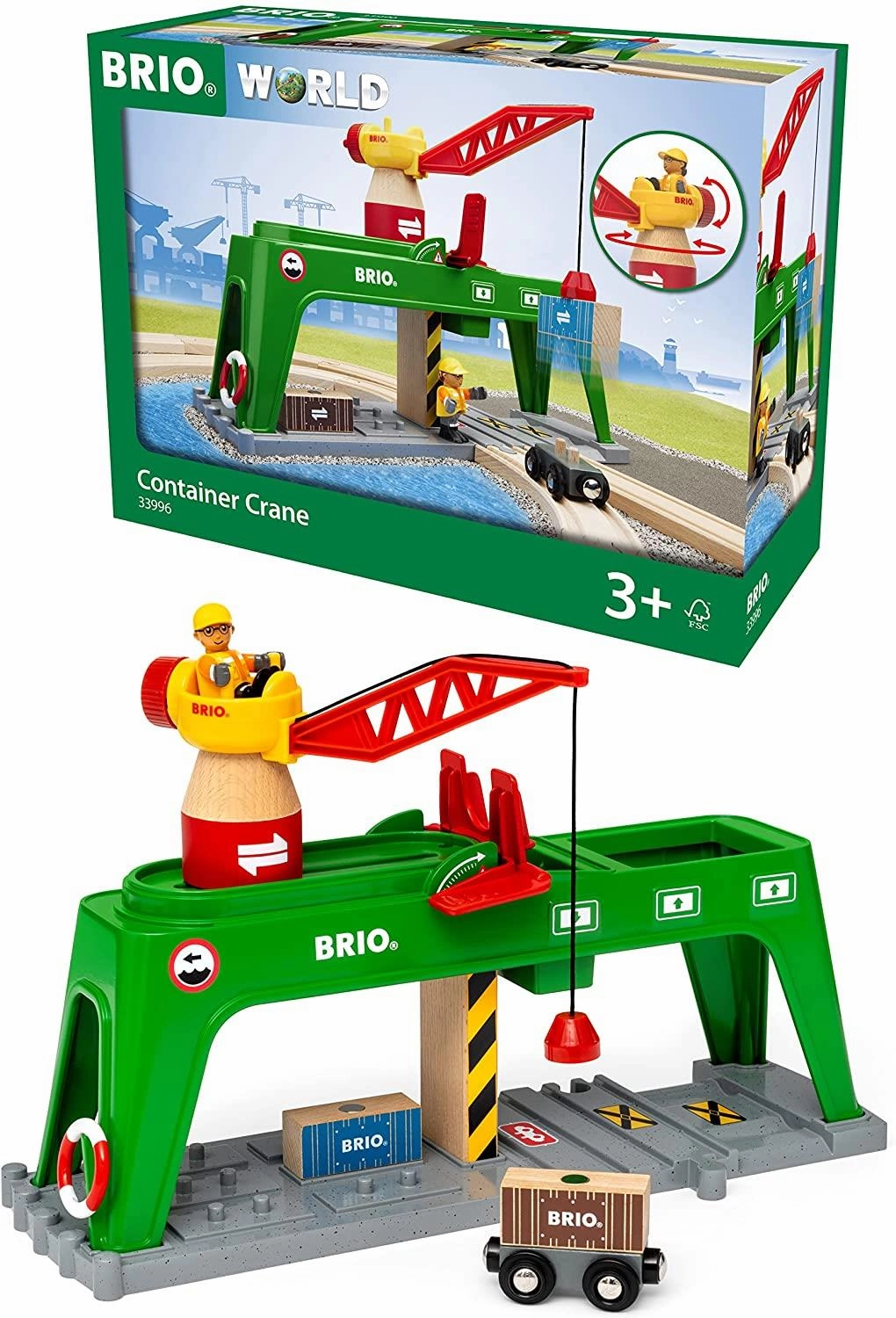 Brio World 33996 Container Crane Train Set Accessory for Ages 3 and Up