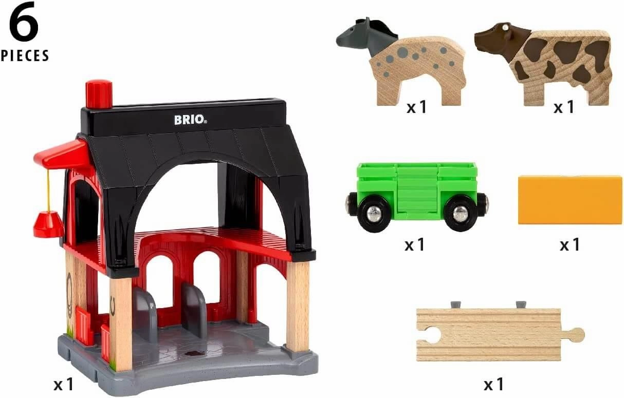 Brio World 36012 Animal Barn Farm Train Set Accessory for Age 3 and Up