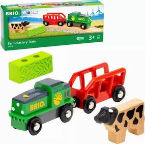 Brio World 36018 Farm Battery Powered Train Playset for Ages 3 and Up