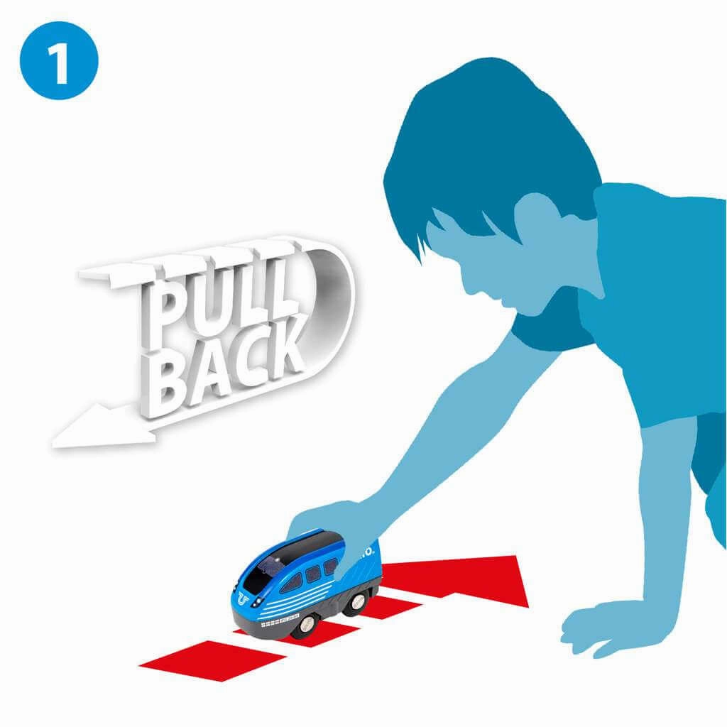 Brio World 36019 Pull Back Train Toy No Batteries Required for Ages 3 