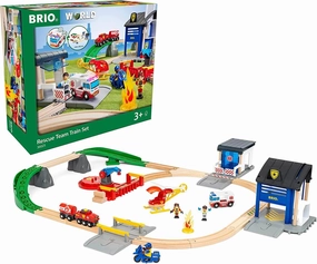 Brio World 36025 Rescue Team Interactive Train Set for Ages 3 and Up