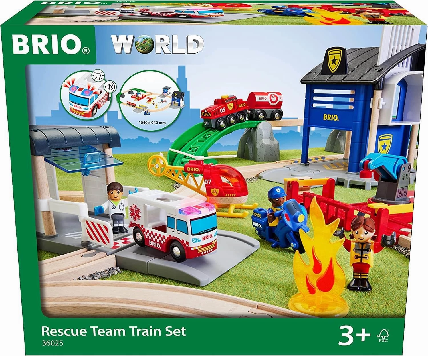 Brio World 36025 Rescue Team Interactive Train Set for Ages 3 and Up