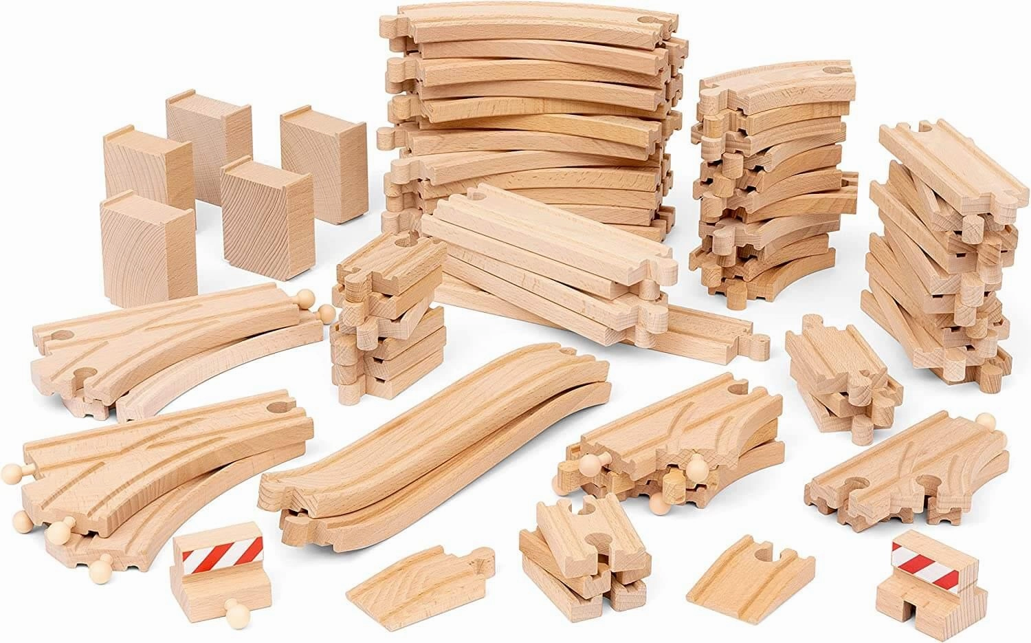 Brio World 36030 Deluxe 70PC Wooden Train Track Pack for Ages 3 and Up