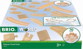 Brio World 36030 Deluxe 70PC Wooden Train Track Pack for Ages 3 and Up