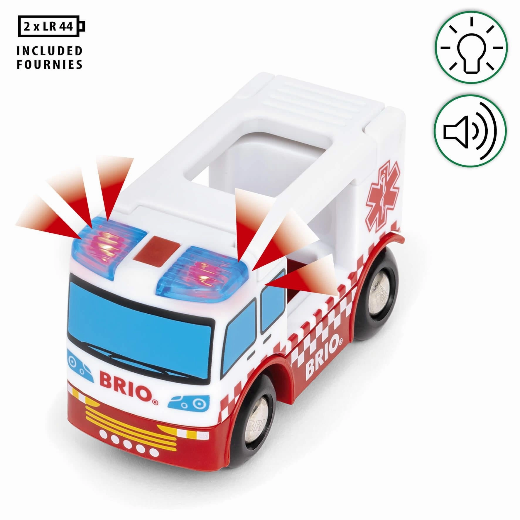 Brio World 36035 Rescue Ambulance with Lights & Sound for Ages 3 & Up