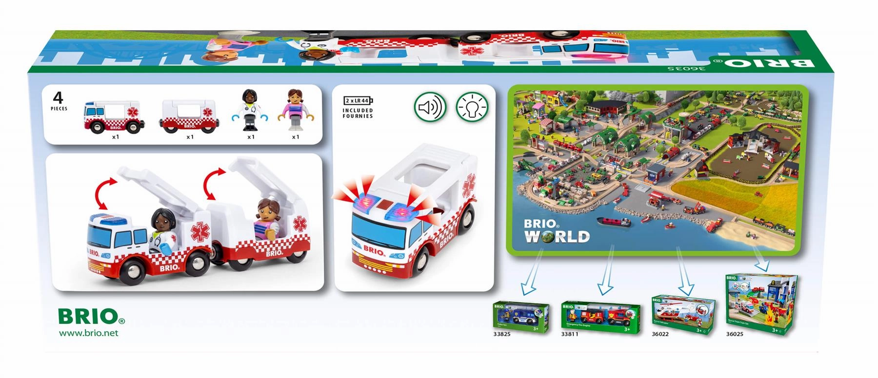 Brio World 36035 Rescue Ambulance with Lights & Sound for Ages 3 & Up