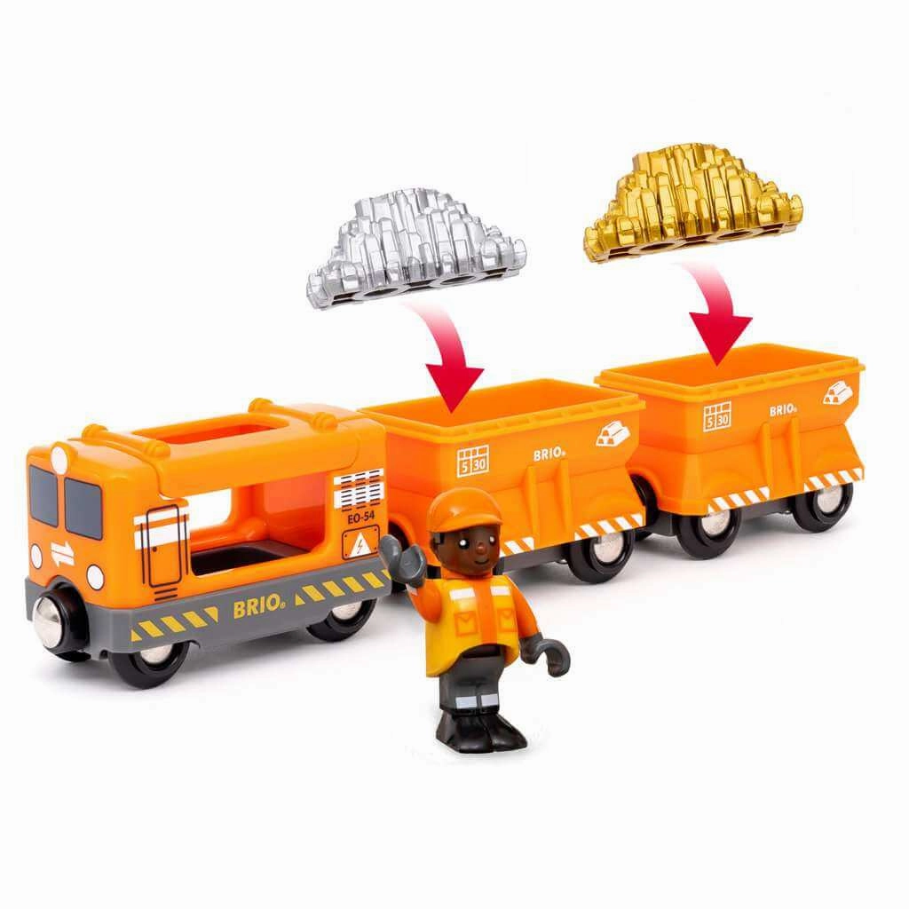 Brio World 36049 Cargo Train with Gold & Silver Loads for Ages 3 & Up