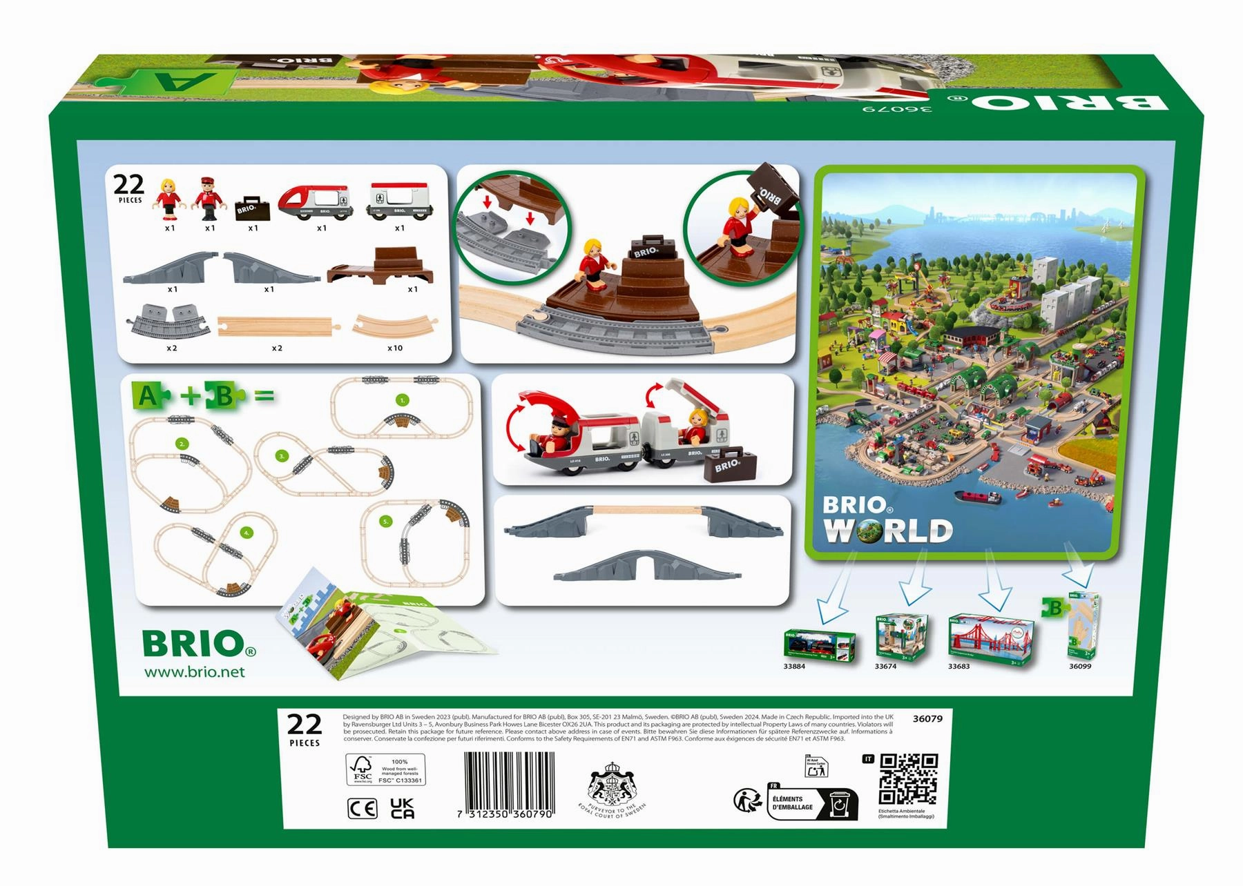 Brio World 36079 Starter Travel Train Set for Beginners Ages 3 and Up
