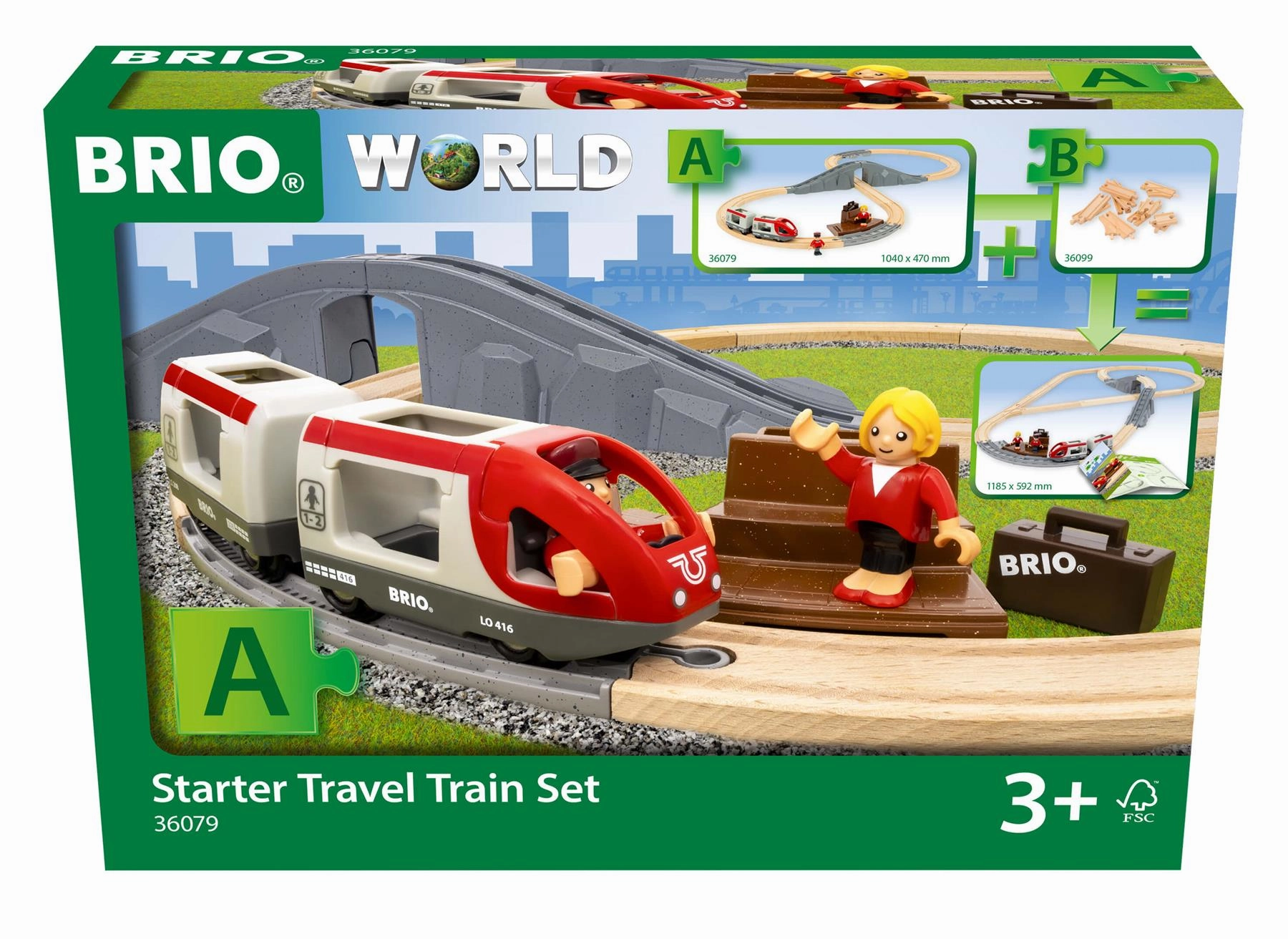 Brio World 36079 Starter Travel Train Set for Beginners Ages 3 and Up
