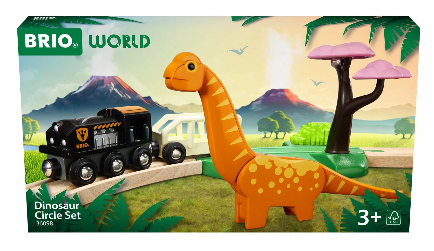 Brio World 36098 Interactive Dinosaur Circle Train Set for Ages 3 & Up