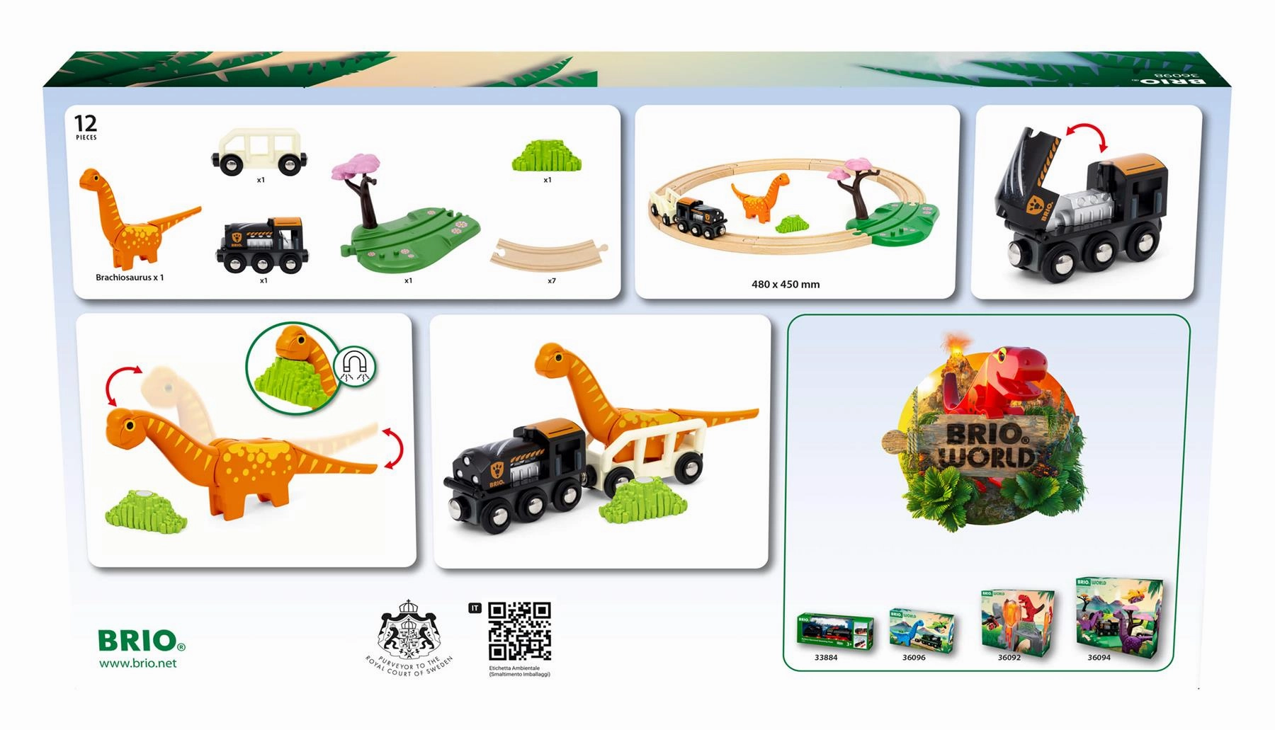 Brio World 36098 Interactive Dinosaur Circle Train Set for Ages 3 & Up