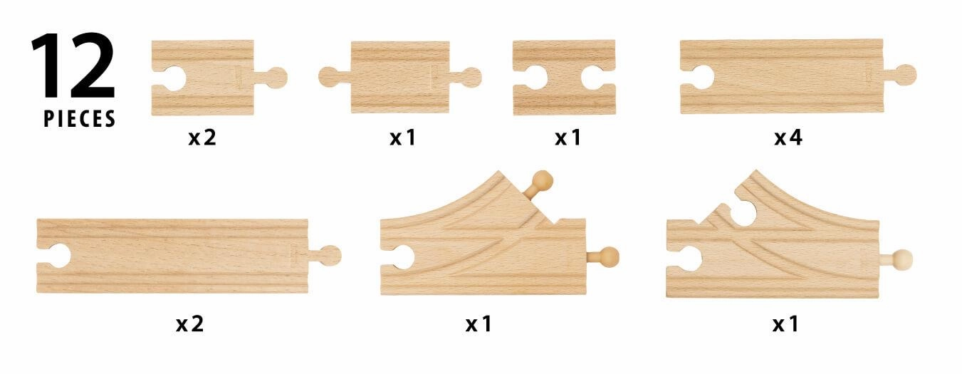 Brio World 36099 Starter Wooden Train Track Pack for Ages 3 and Up