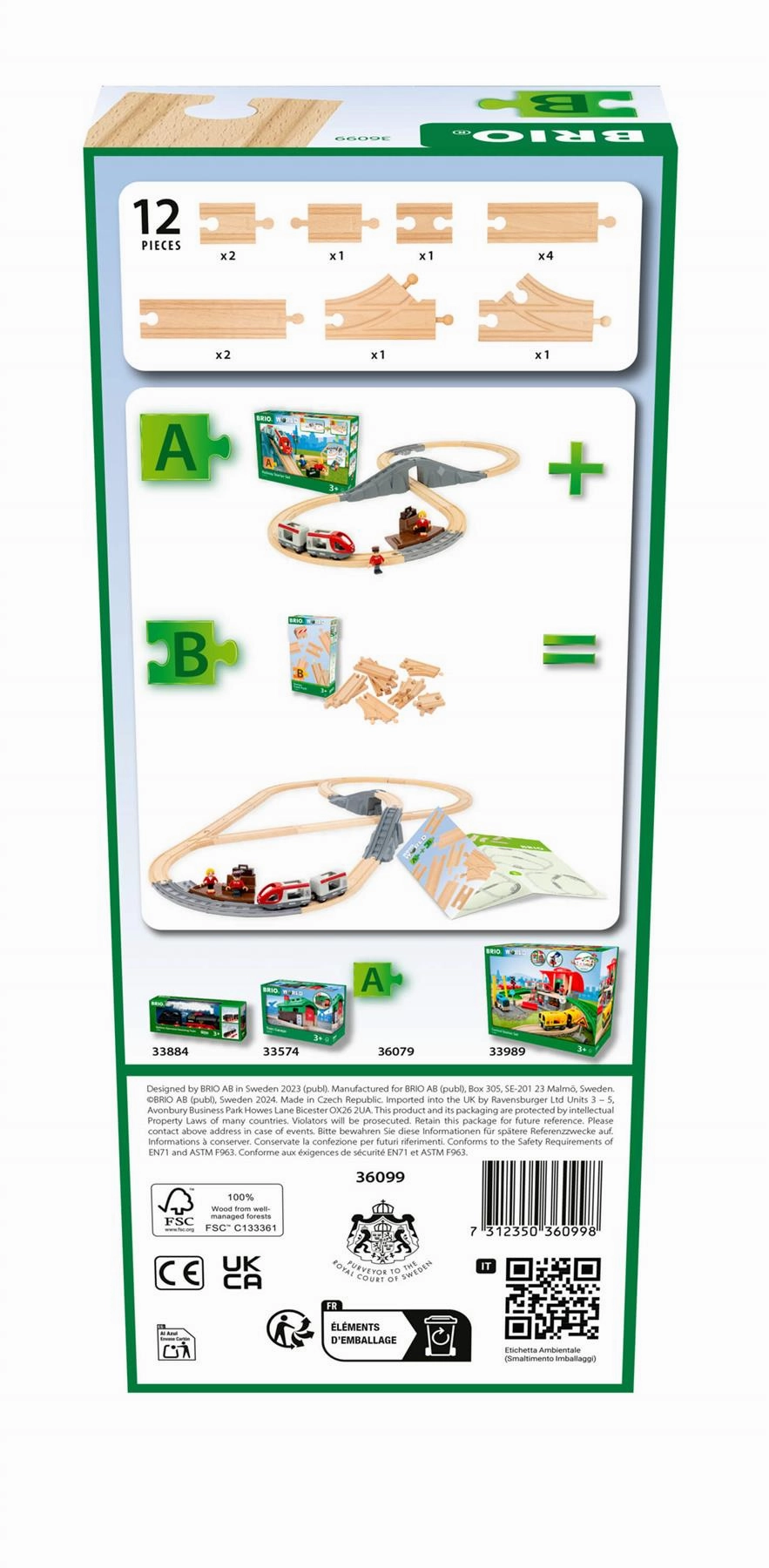 Brio World 36099 Starter Wooden Train Track Pack for Ages 3 and Up