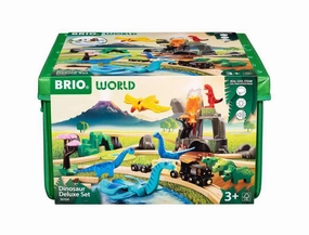 Brio World 36104 Dinosaur Deluxe Railway Set with Storage Box Ages 3 