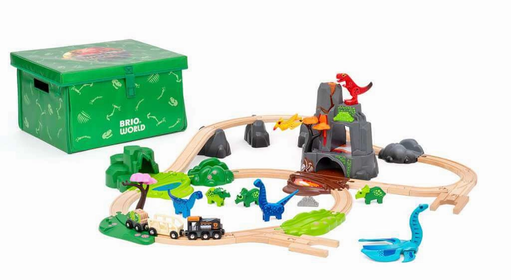 Brio World 36104 Dinosaur Deluxe Railway Set with Storage Box Ages 3 