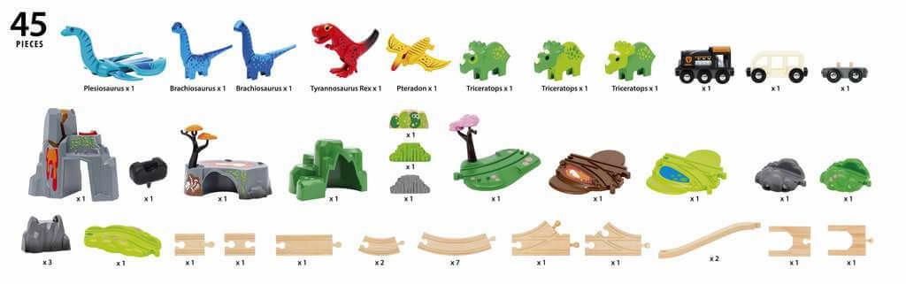 Brio World 36104 Dinosaur Deluxe Railway Set with Storage Box Ages 3 