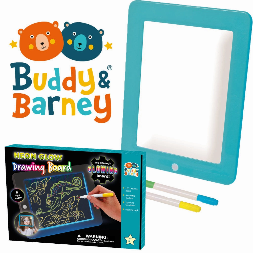 Buddy & Barney Artistic Neon Glow Drawing Board Kit