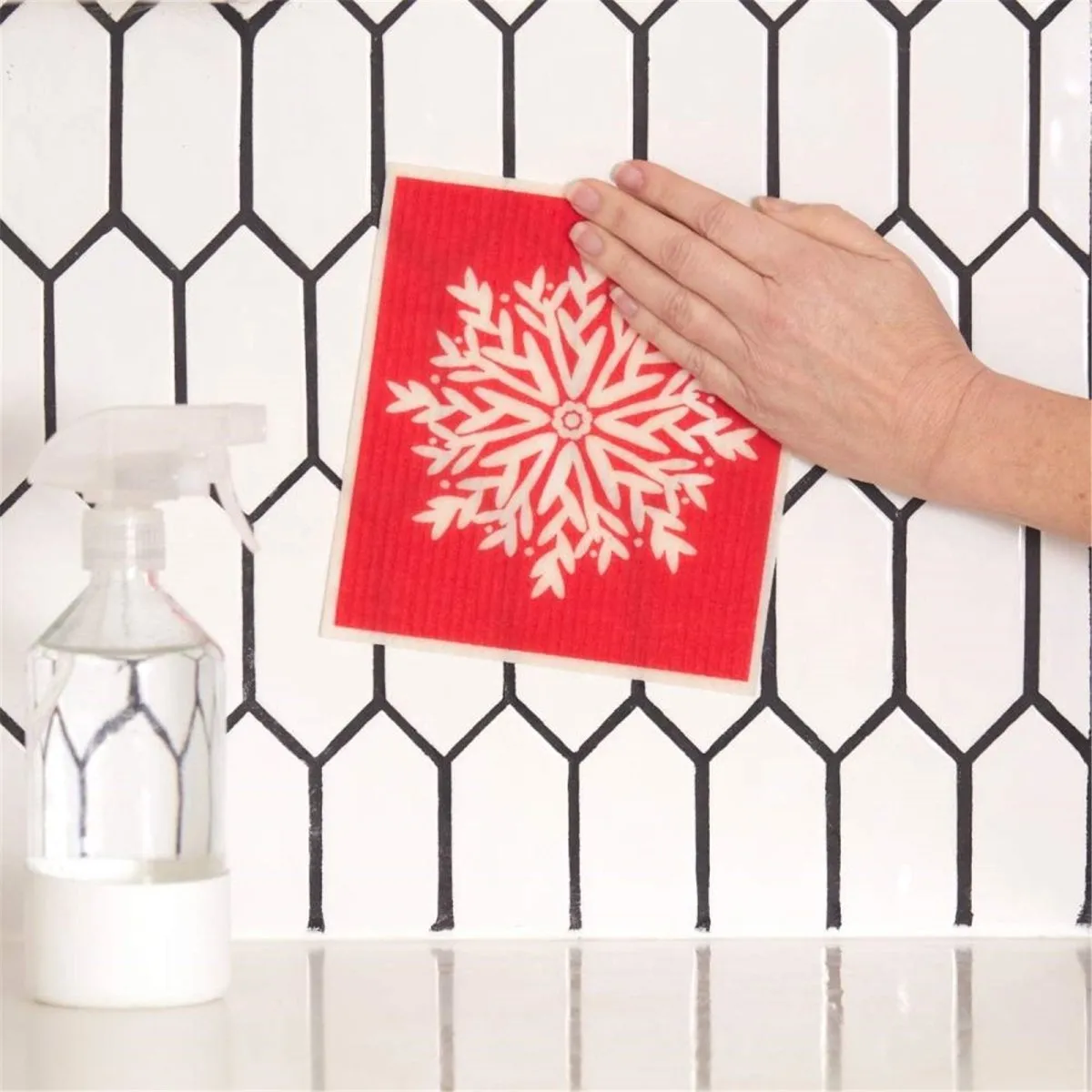 Candy Canes Eco-Friendly blu Sponge Cloth- Set of 2