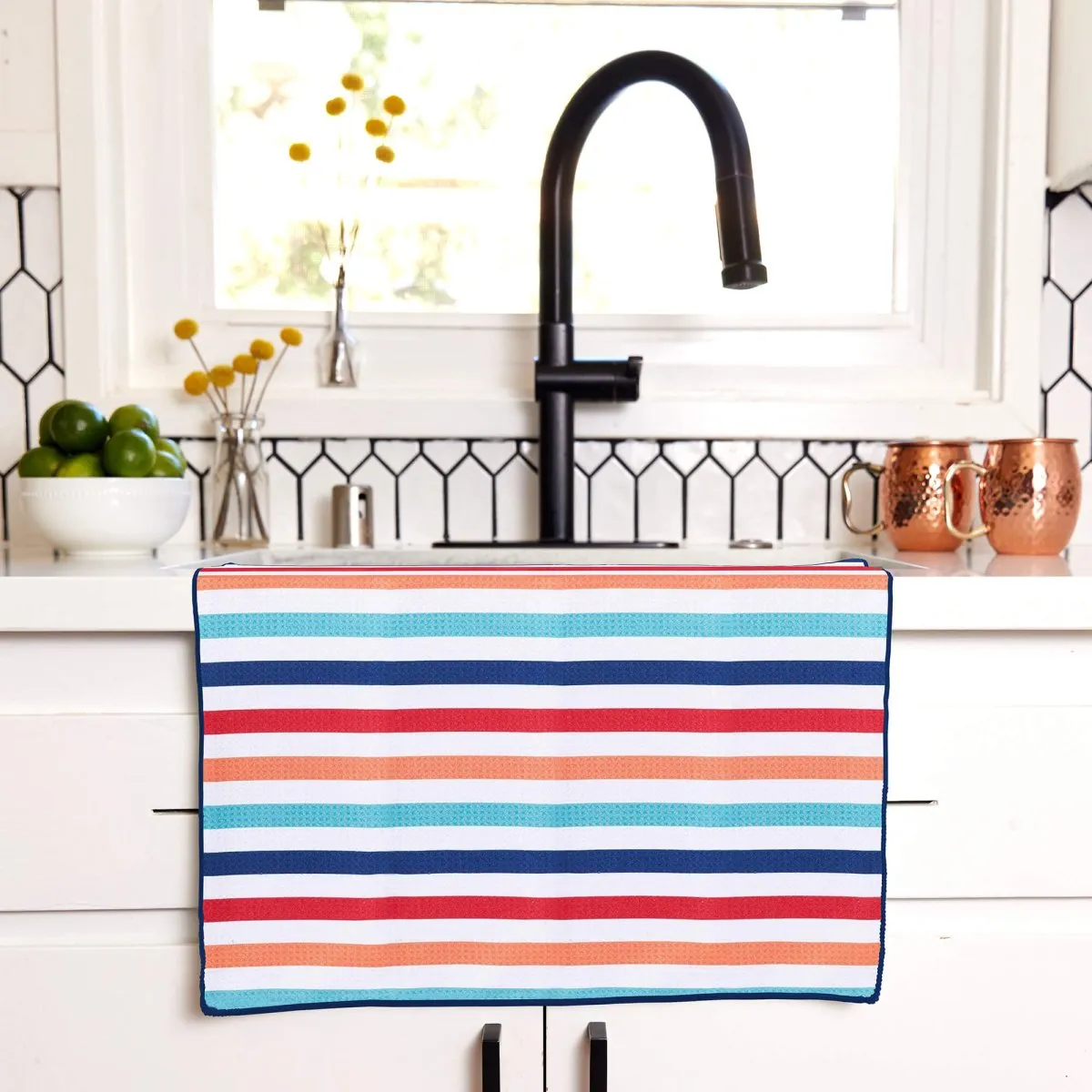 Candy Stripes blu Kitchen Tea Towel