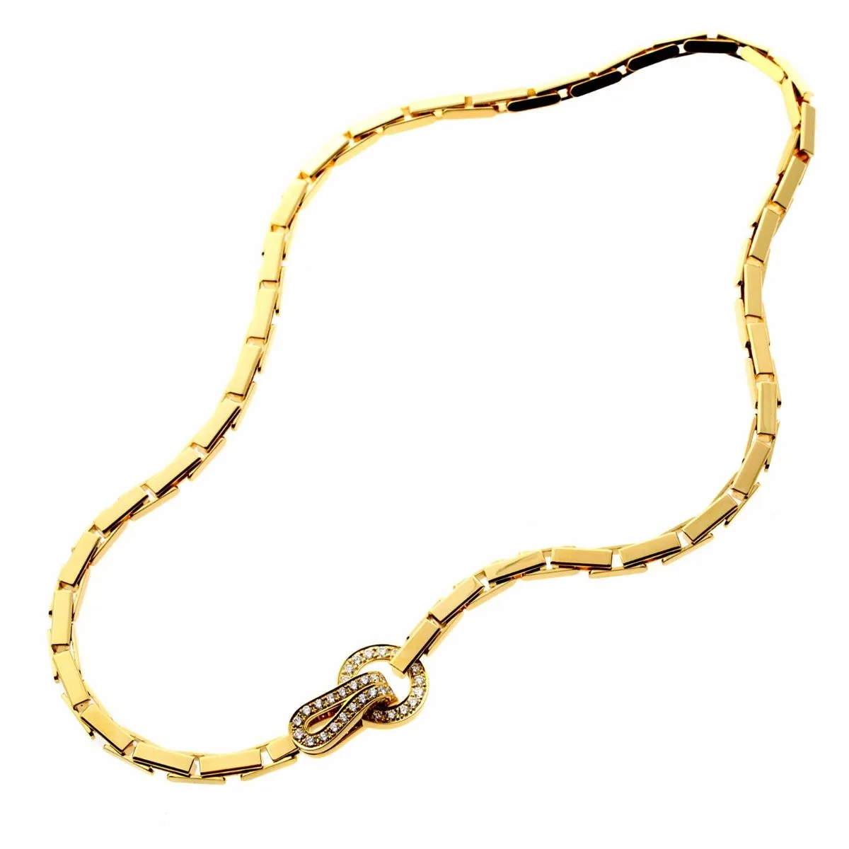 Cartier Agrafe Diamond Gold Necklace Cartier Jewelry