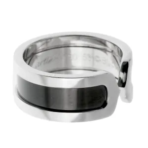 Cartier C de Cartier Black Enamel White Gold Ring Cartier Jewelry