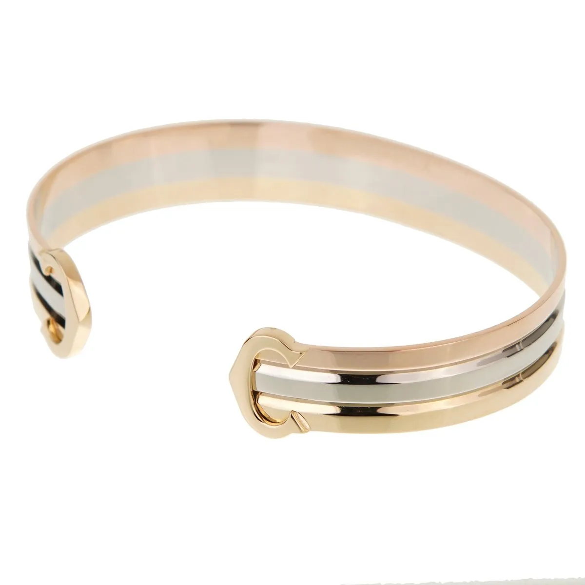Cartier C De Cartier White Yellow Rose Gold Cuff Bracelet Cartier Jewelry