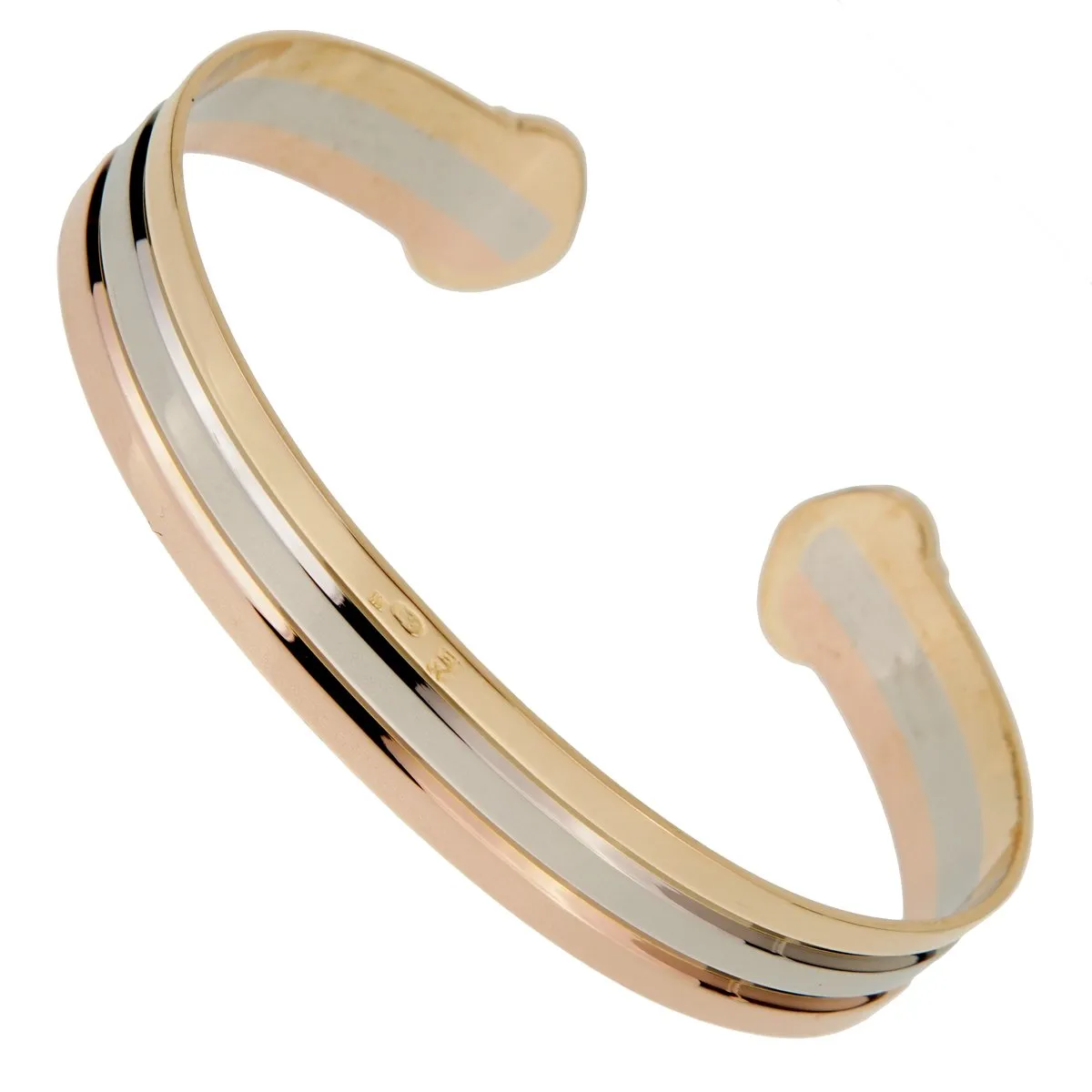 Cartier C De Cartier White Yellow Rose Gold Cuff Bracelet Cartier Jewelry
