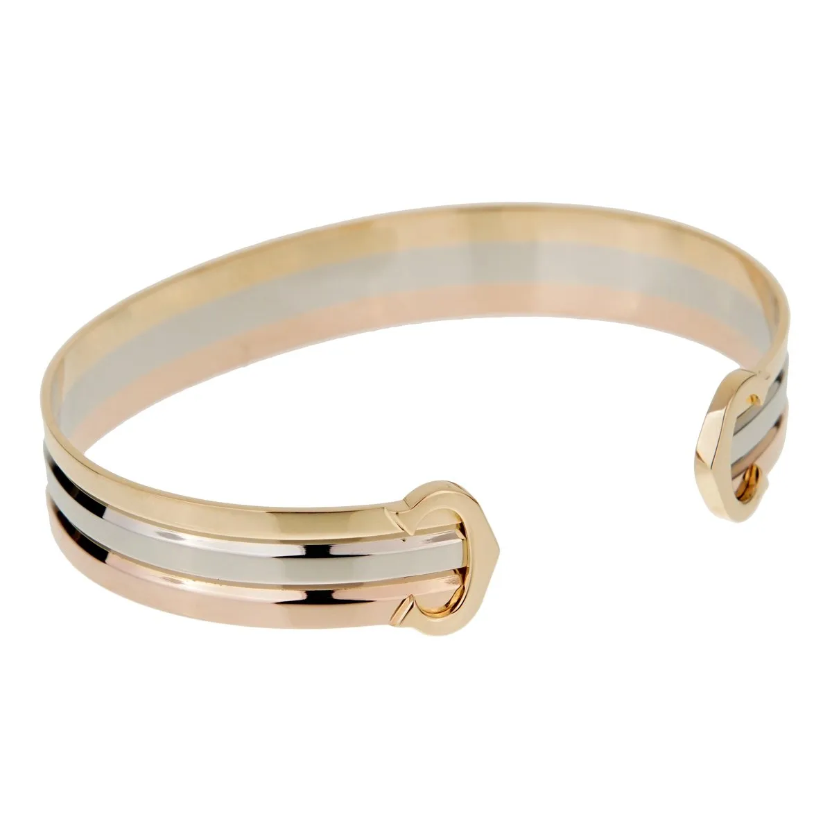 Cartier C De Cartier White Yellow Rose Gold Cuff Bracelet Cartier Jewelry