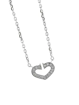Cartier C Heart of Cartier Diamond Necklace in White Gold Cartier Jewelry