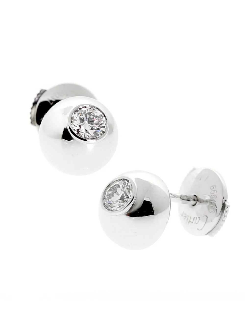 Cartier Diamond Stud White Gold Earrings Cartier Jewelry