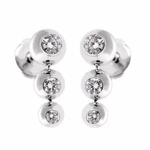 Cartier Diamond White Gold Drop Earrings Cartier Jewelry