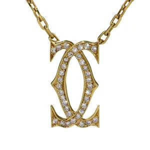 Cartier Double C Diamond Gold Necklace Cartier Jewelry