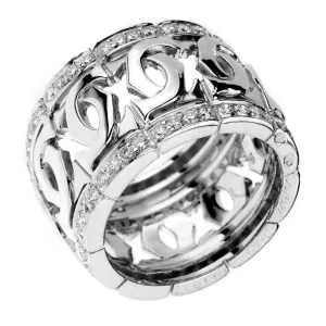 Cartier Double C Diamond White Gold Ring Cartier Jewelry