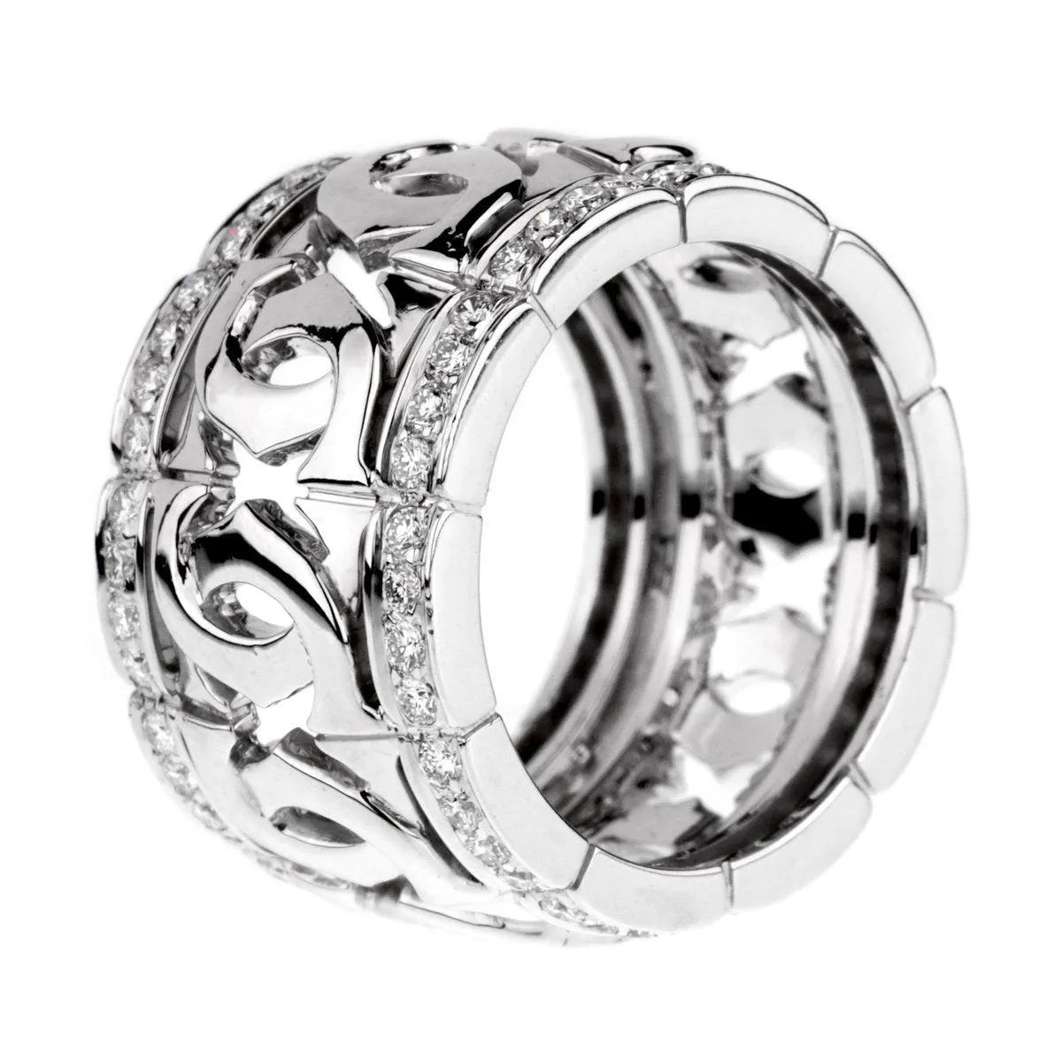 Cartier Double C Diamond White Gold Ring Cartier Jewelry