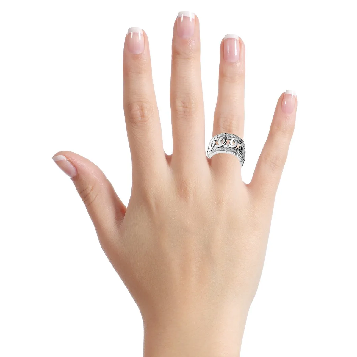 Cartier Double C Diamond White Gold Ring Cartier Jewelry