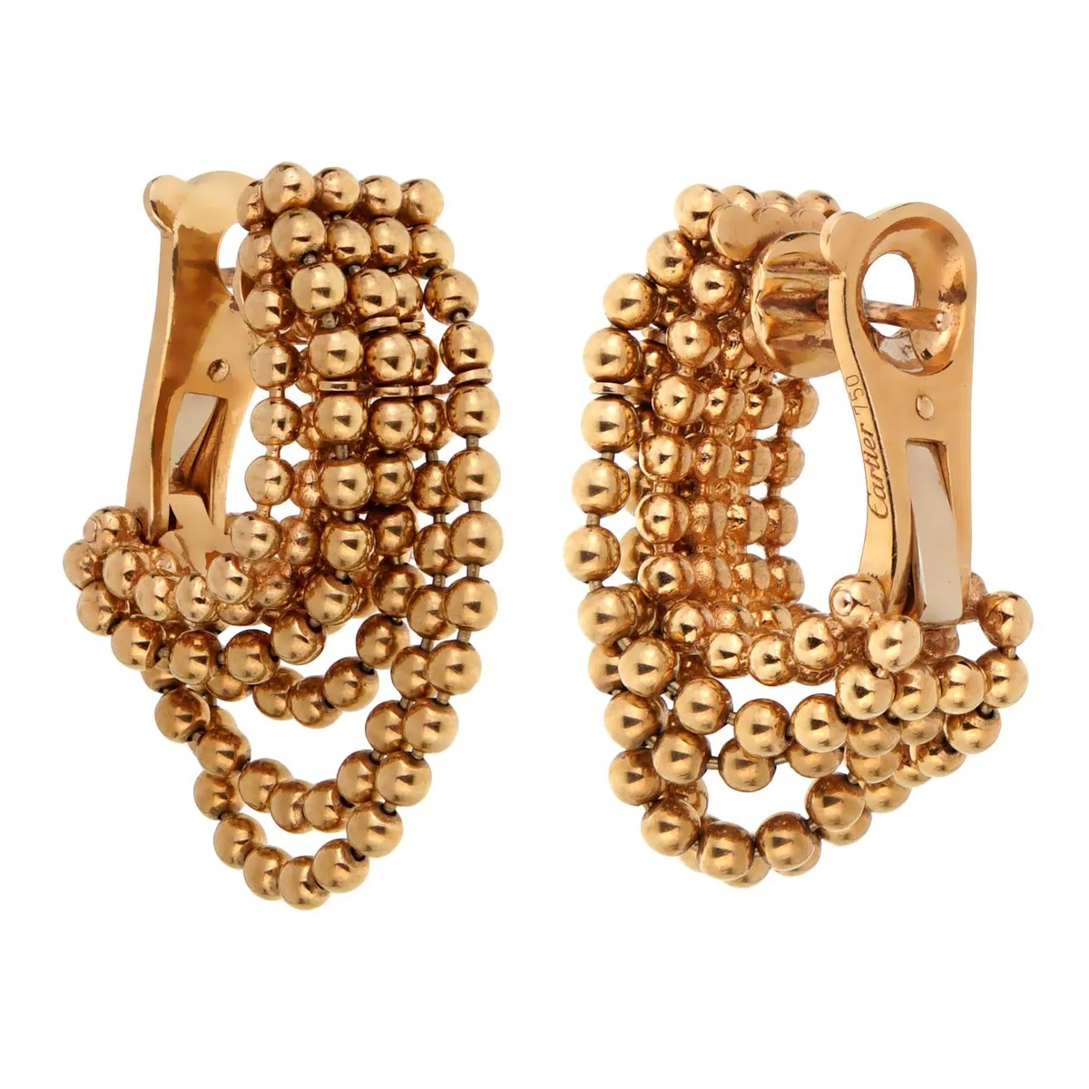 Cartier Draperie 18 Karat Yellow Gold Drop Earrings Cartier Jewelry