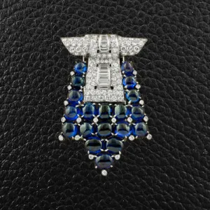 Cartier Estate Sapphire & Diamond Pin