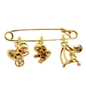Cartier Gold Safety Pin Gold Brooch Cartier Jewelry