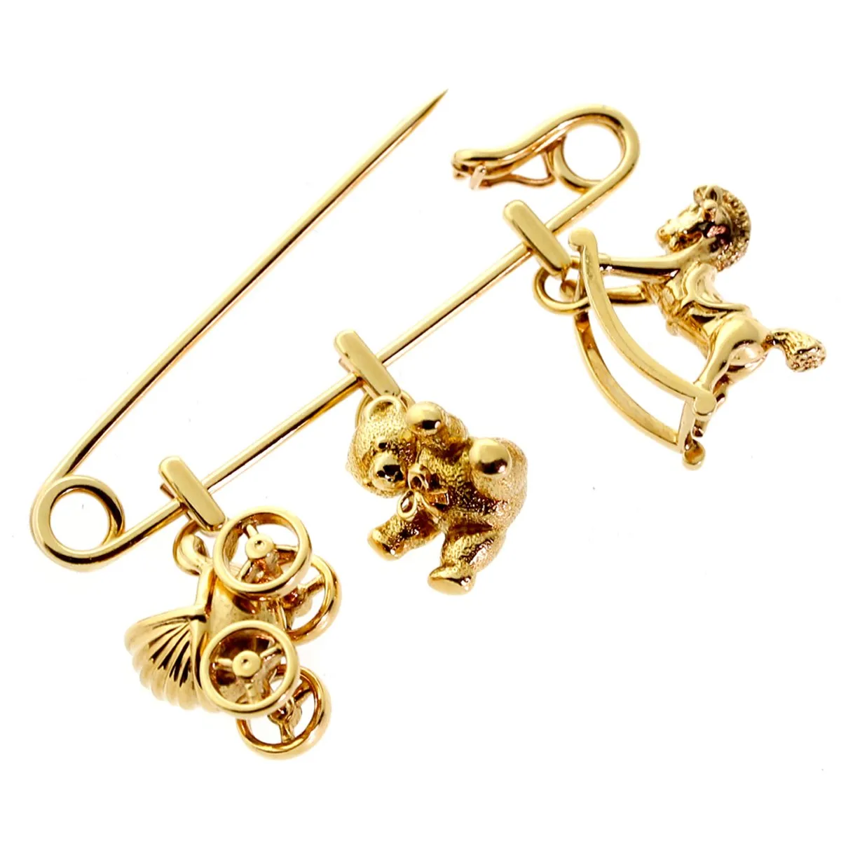 Cartier Gold Safety Pin Gold Brooch Cartier Jewelry