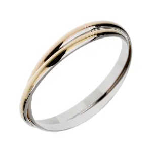 Cartier Interlocking 18k Rose & Yellow Gold Stainless Bangle Cartier Jewelry