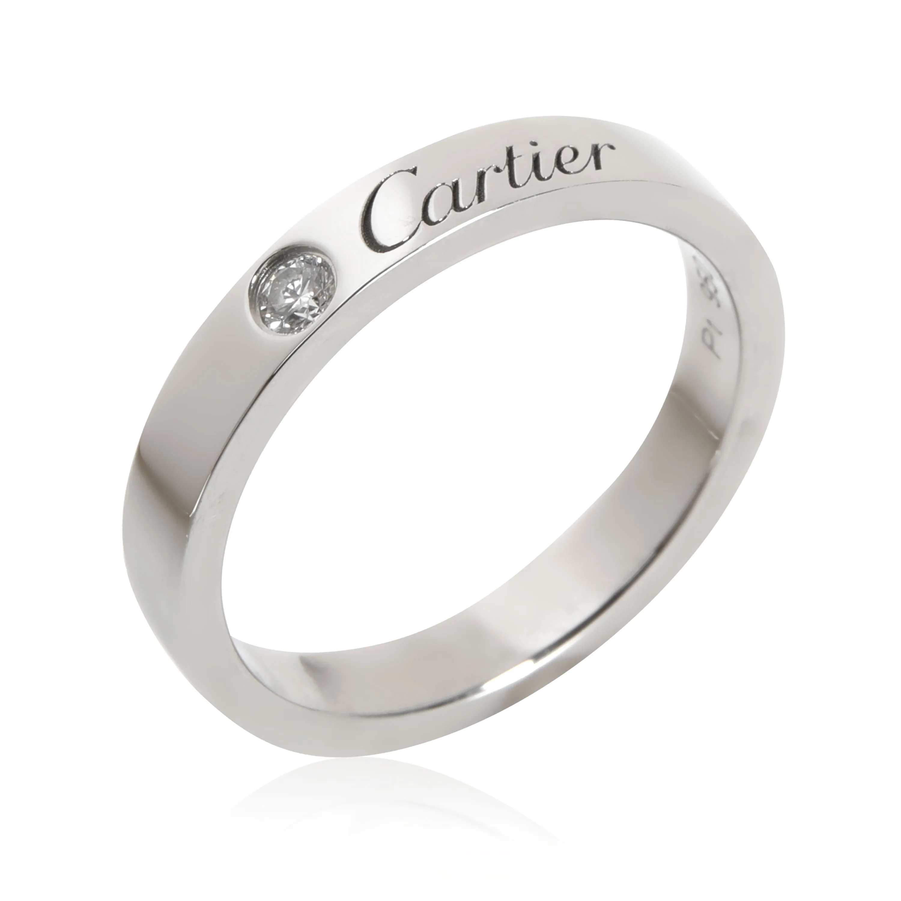 Cartier Jewelry Cartier C de Cartier Diamond Wedding Band in  Platinum 0.03 CTW