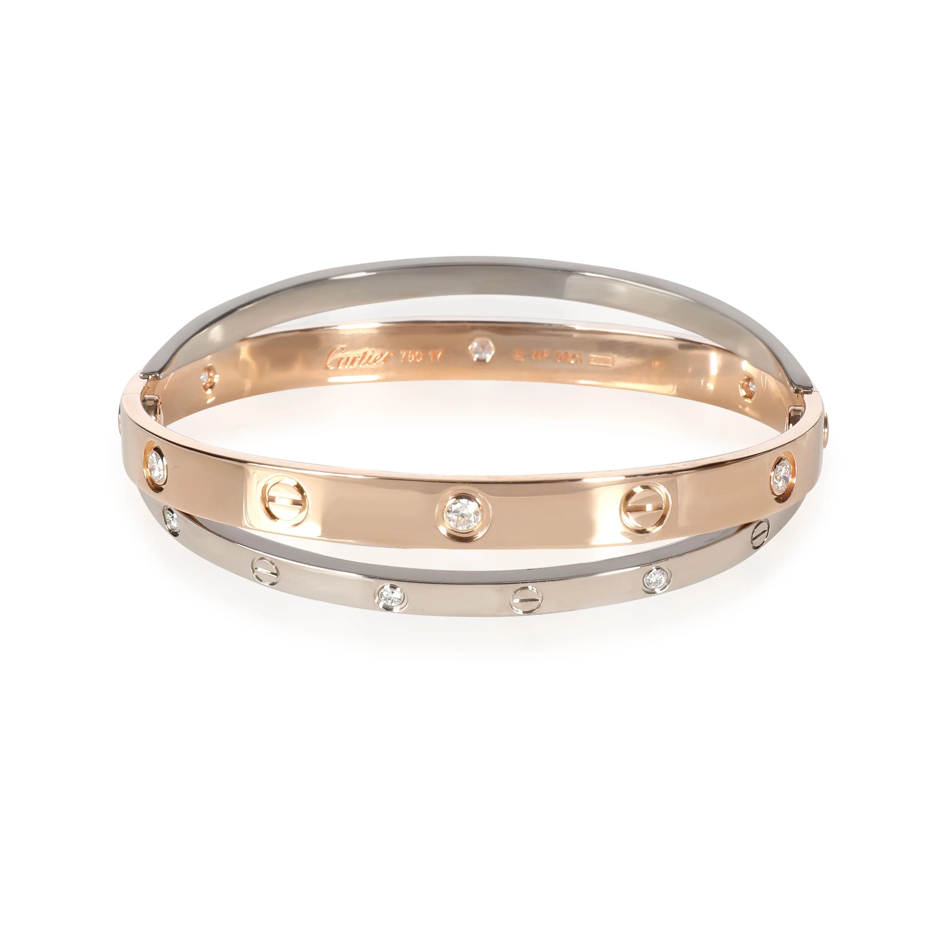 Cartier Jewelry Cartier Joined Love Bracelet in 18KT Rose Gold & White Gold 0.75 CTW